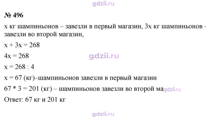 Скан решения номера 496