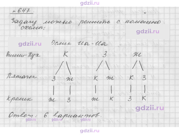 Скан решения номера 647