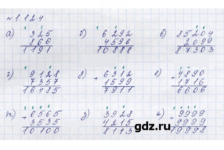 Скан решения номера 1.124 (124)