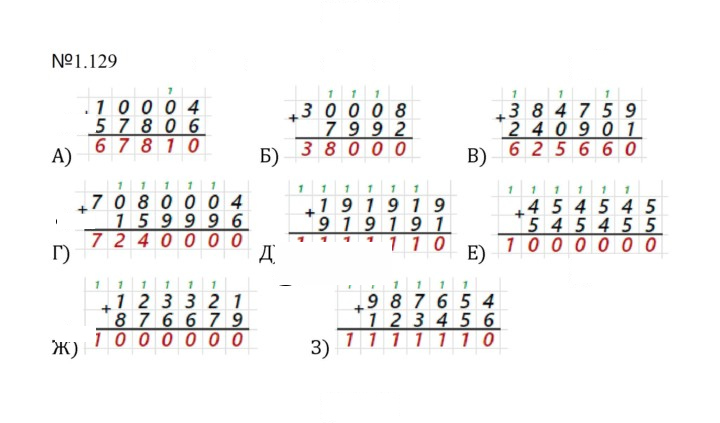 Скан решения номера 1.129 (129)
