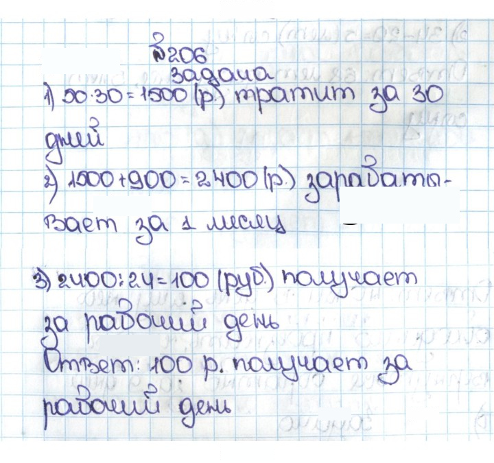 Скан решения номера 1.206 (206)