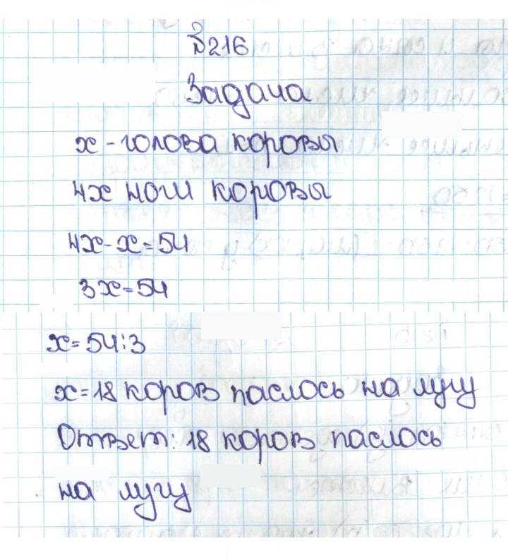 Скан решения номера 1.216 (216)