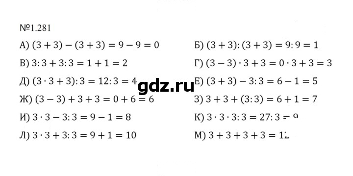 Скан решения номера 1.281 (281)