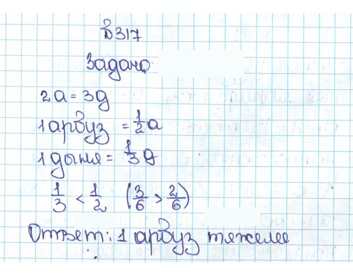 Скан решения номера 1.317 (317)