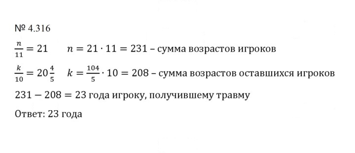 Скан решения номера 4.316 (1043)