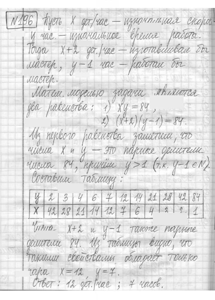 Скан решения номера 196
