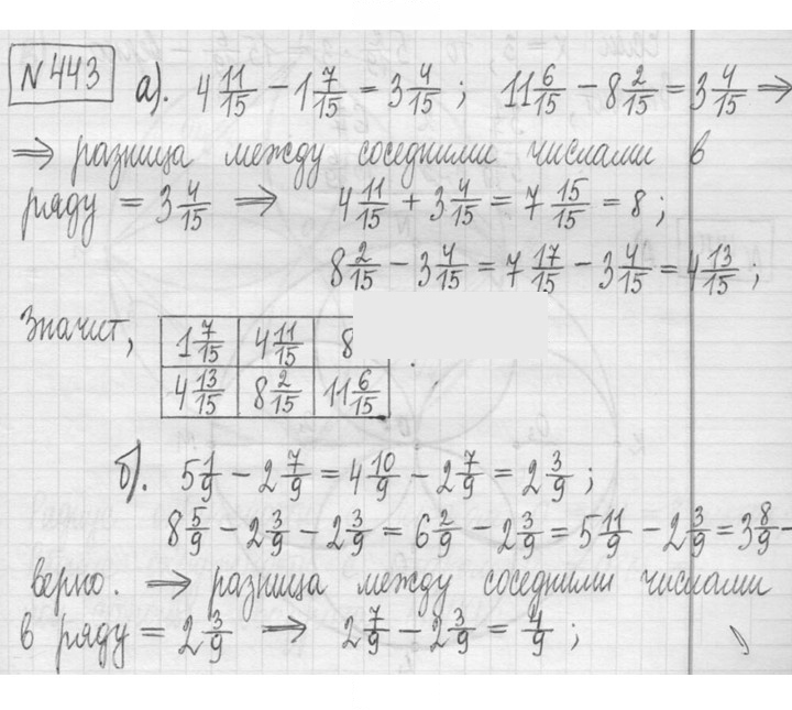 Скан решения номера 443