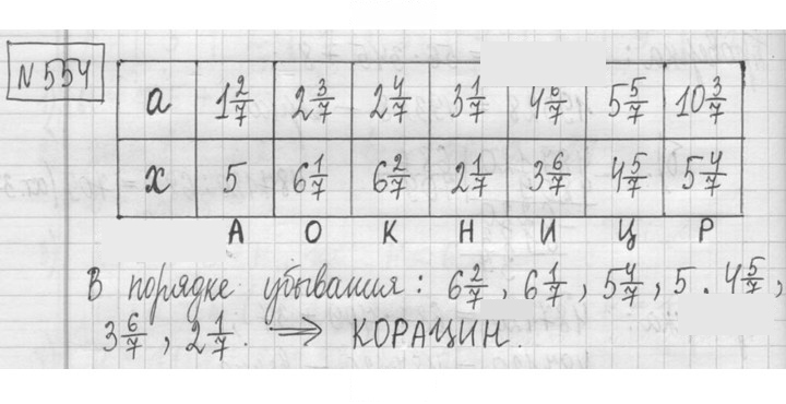 Скан решения номера 554