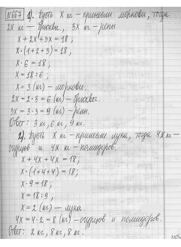 Скан решения номера 667