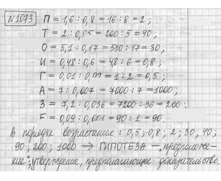 Скан решения номера 1073