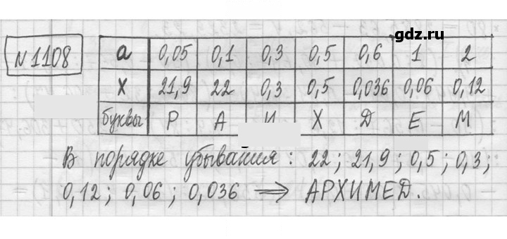 Скан решения номера 1108