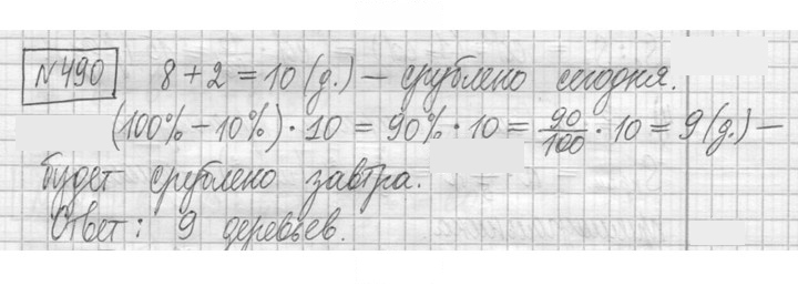 Скан решения номера 490
