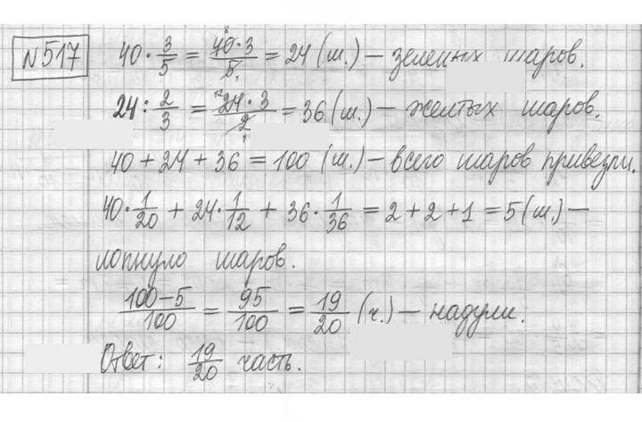 Скан решения номера 517