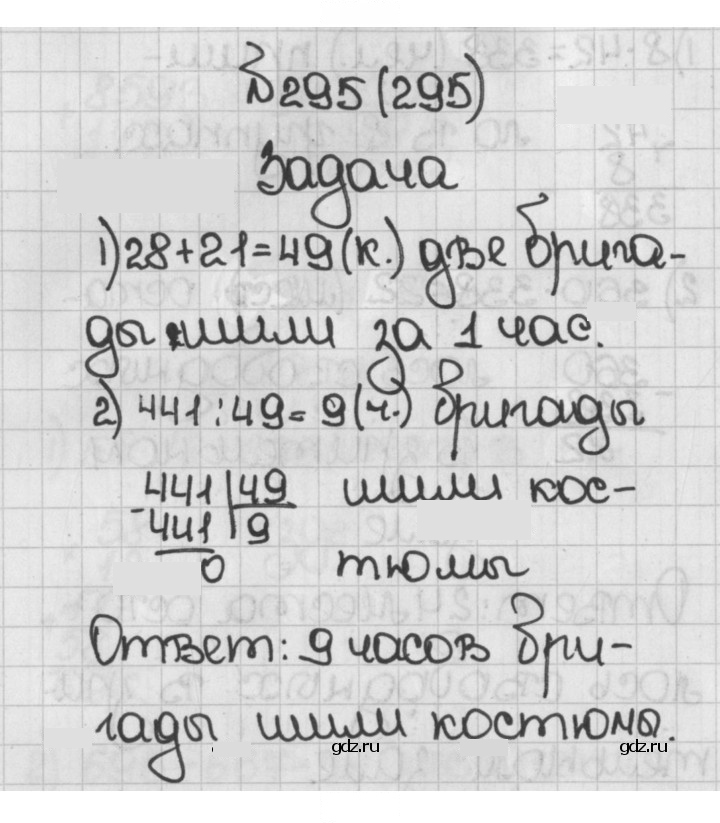 Скан решения номера 295 (295)