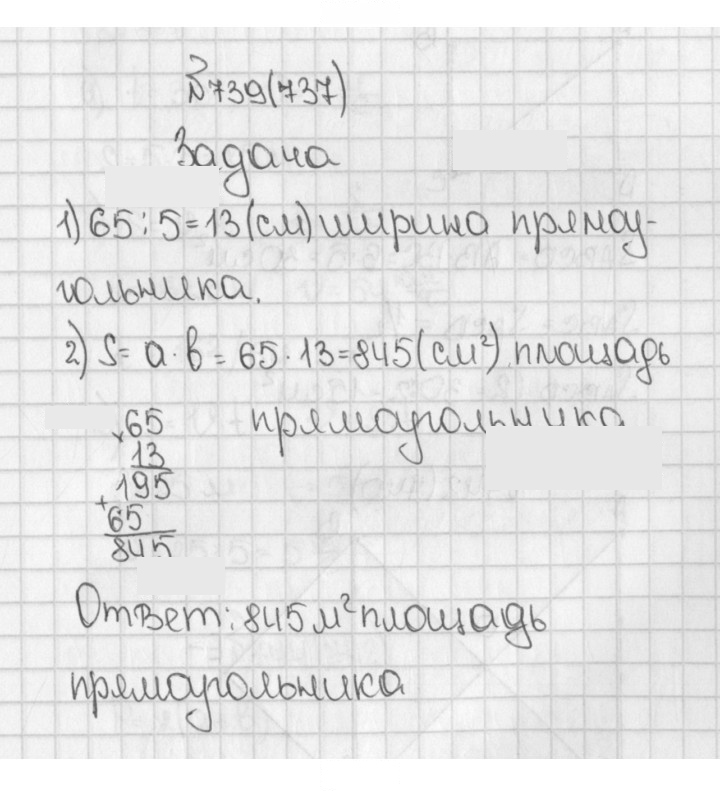 Скан решения номера 739 (737)