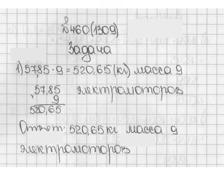 Скан решения номера 1309 (460)