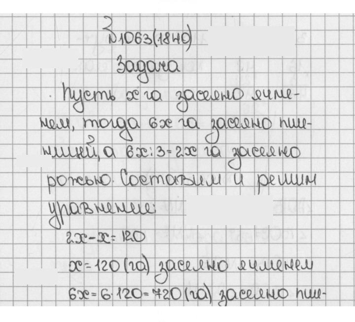 Скан решения номера 1063 (1840)