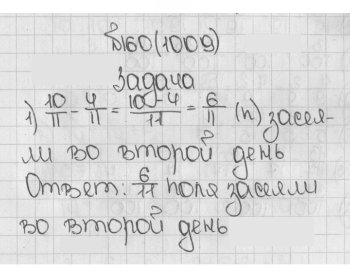 Скан решения номера 160 (1009)