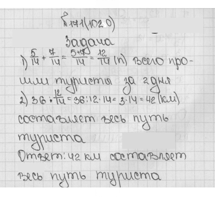 Скан решения номера 171 (1020)