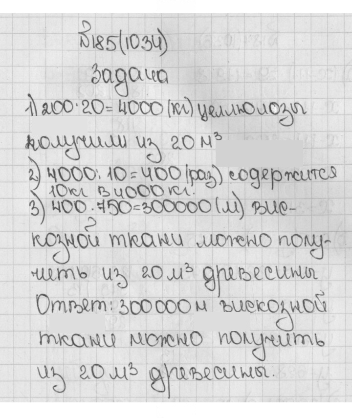 Скан решения номера 185 (1034)