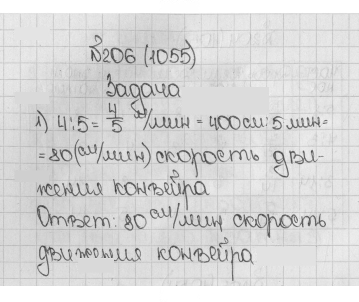 Скан решения номера 206 (1055)