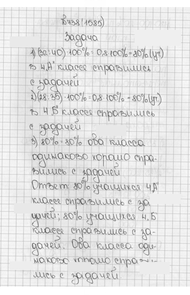 Скан решения номера 738 (1585)