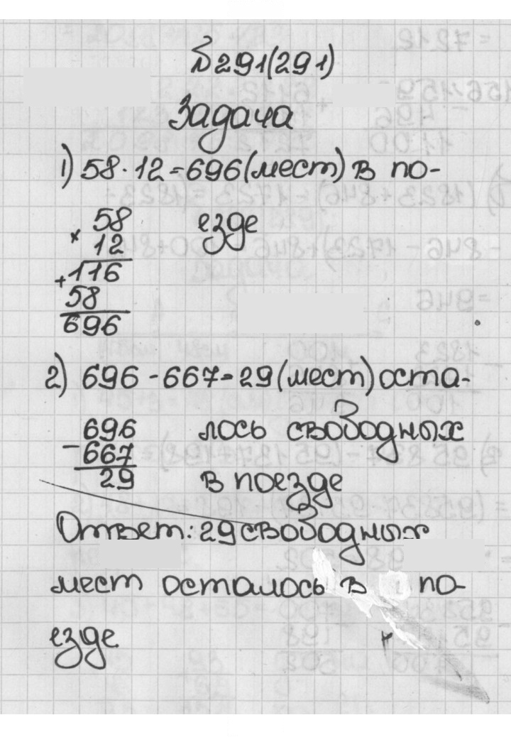 Скан решения номера 291 (291)
