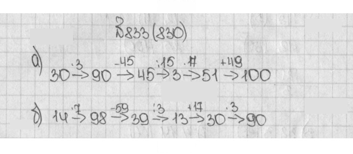 Скан решения номера 830 (833)