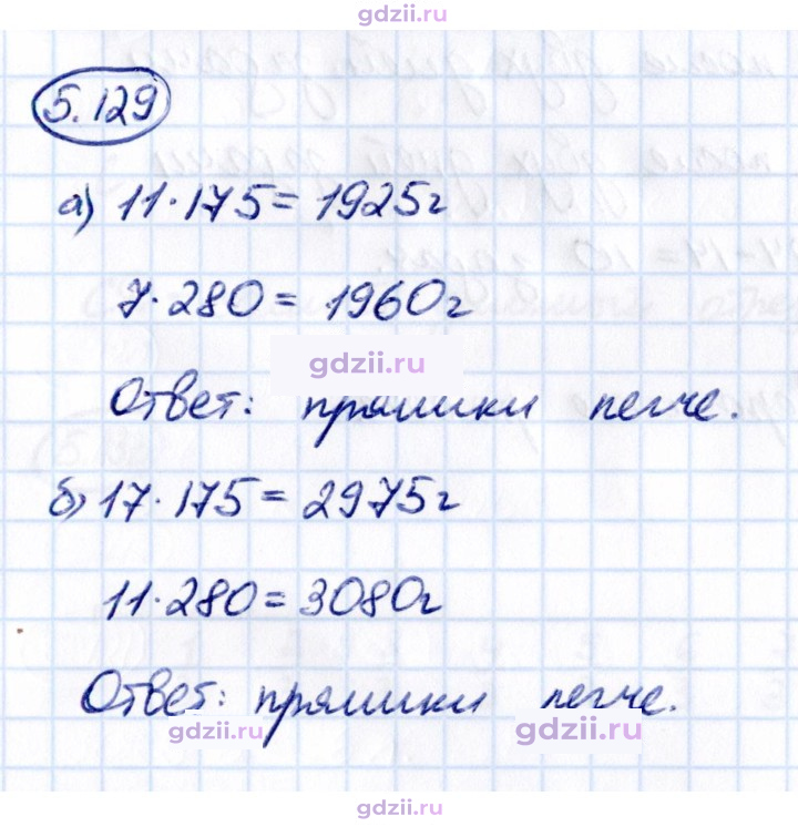 Скан решения номера 5.129
