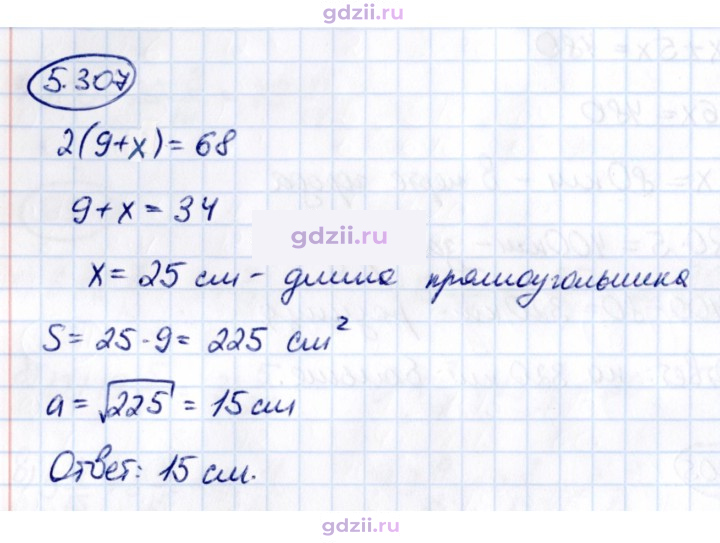 Скан решения номера 5.307
