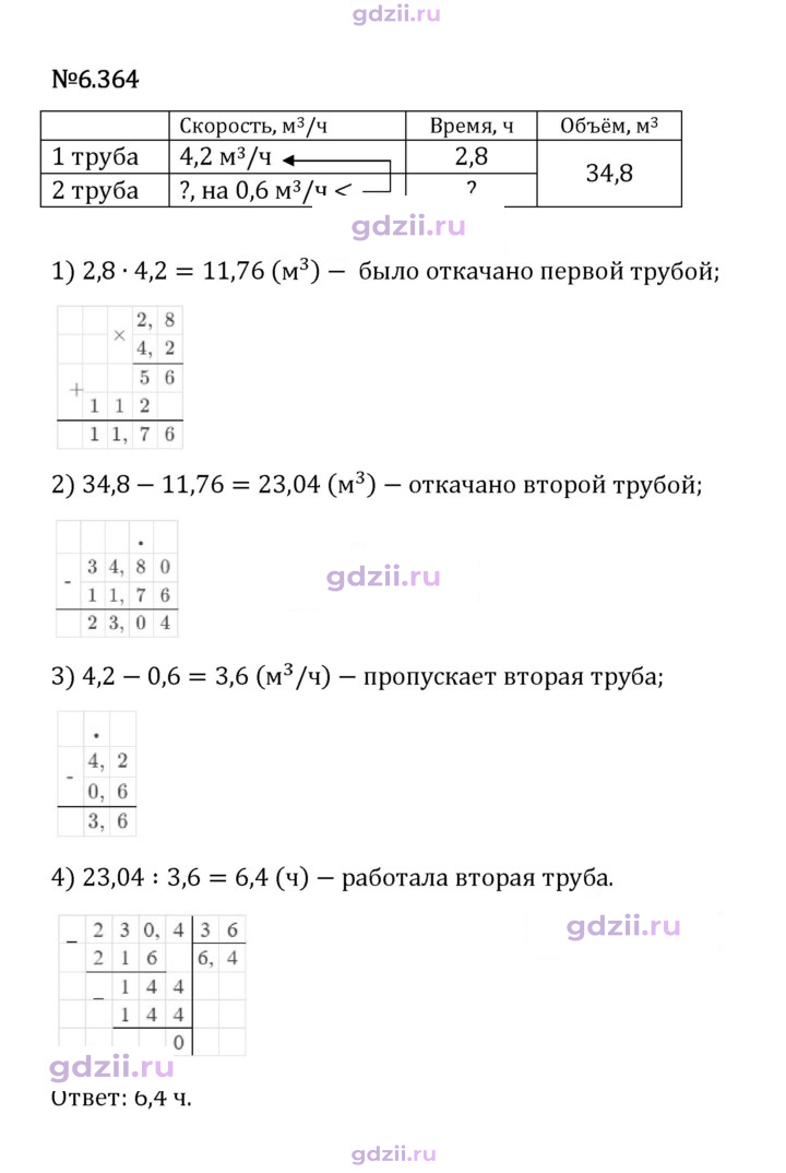 Скан решения номера 6.364