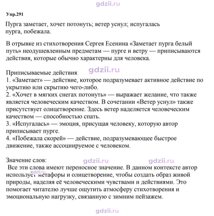 Скан решения номера 291