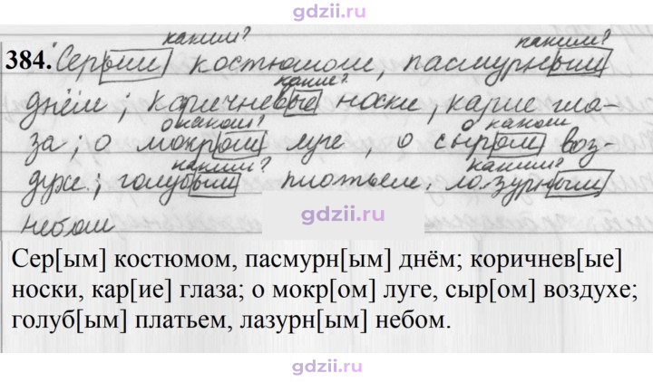 Скан решения номера 384
