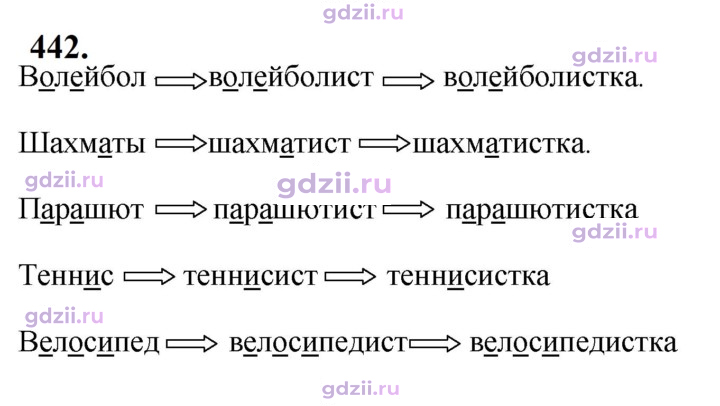 Скан решения номера 442