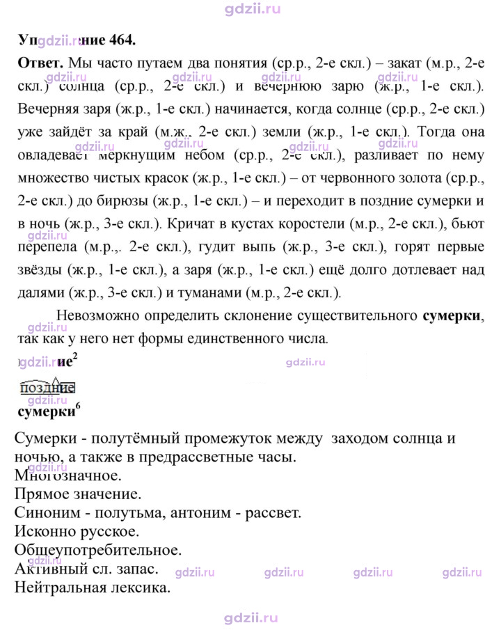 Скан решения номера 464