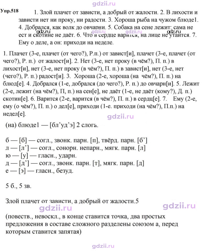 Скан решения номера 518
