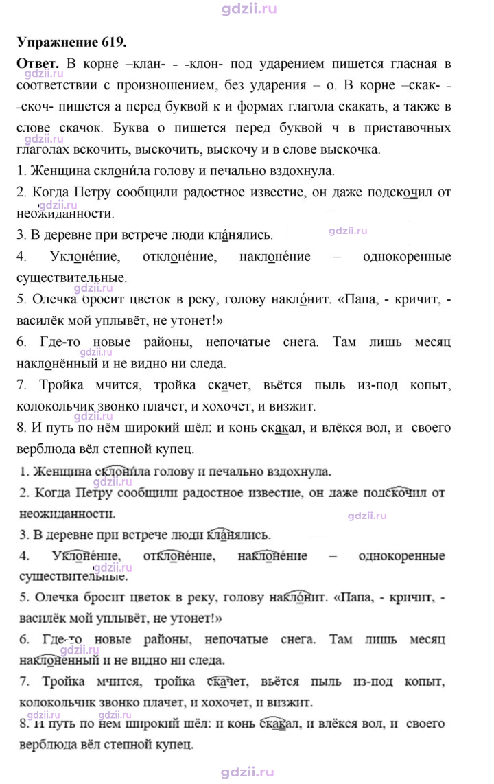 Скан решения номера 619