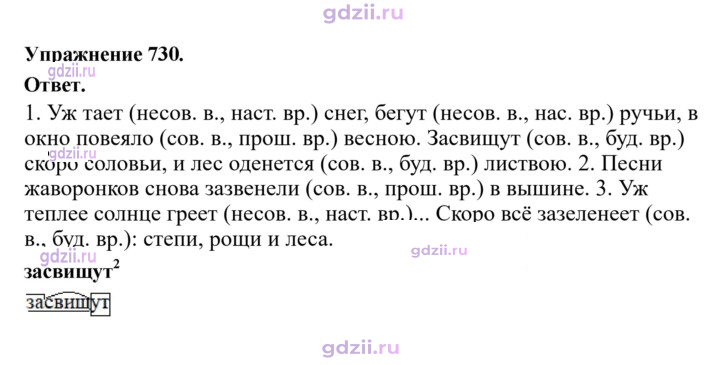 Скан решения номера 730
