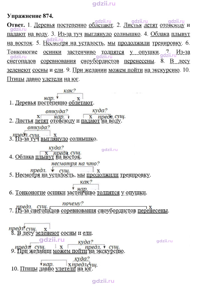 Скан решения номера 874