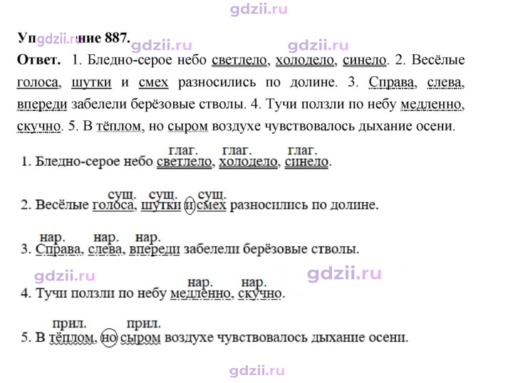 Скан решения номера 887