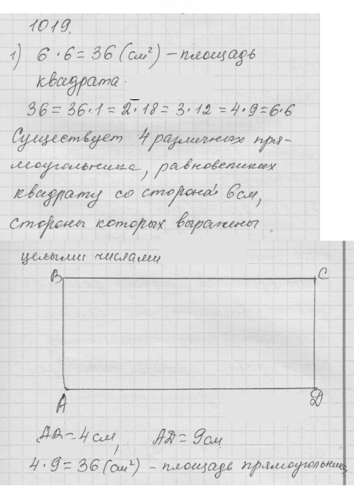 Скан решения номера 1019