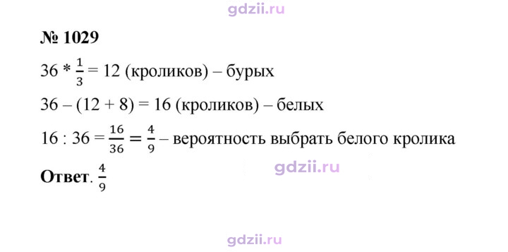 Скан решения номера 1029