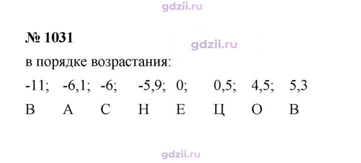 Скан решения номера 1031