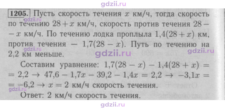 Скан решения номера 1205