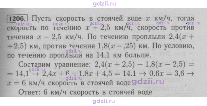 Скан решения номера 1206