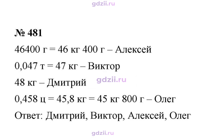 Скан решения номера 481