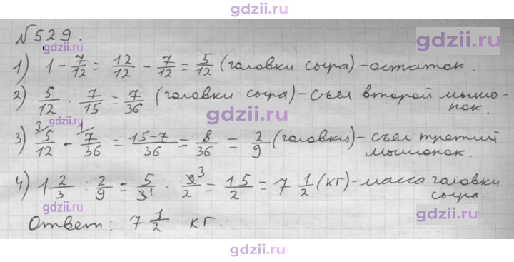 Скан решения номера 529
