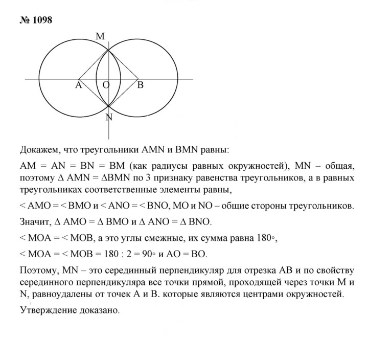 Скан решения номера 1098