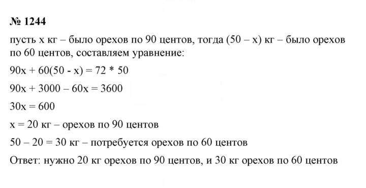 Скан решения номера 1244