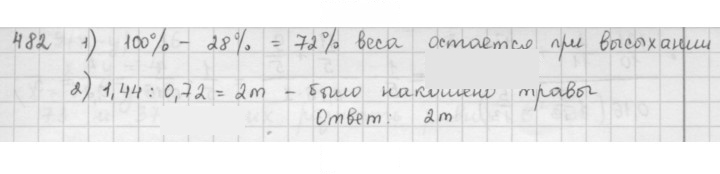 Скан решения номера 482